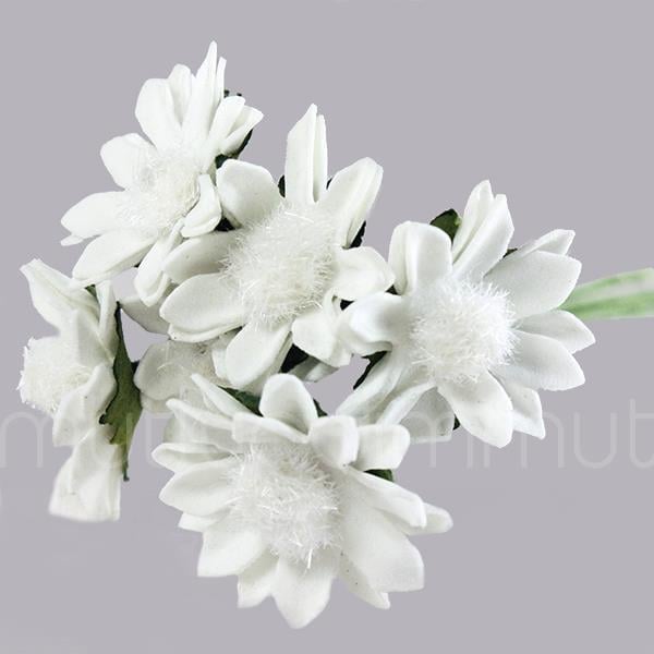 72 Adet Çiçek (12 Demet) Ortası Tüylü Çiçek