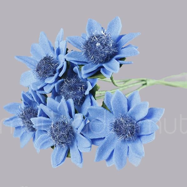 72 Adet Çiçek (12 Demet) Ortası Tüylü Çiçek