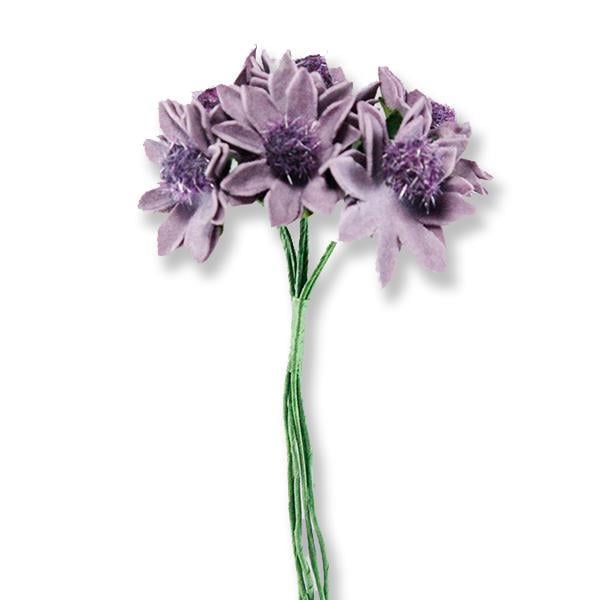 72 Adet Çiçek (12 Demet) Ortası Tüylü Çiçek