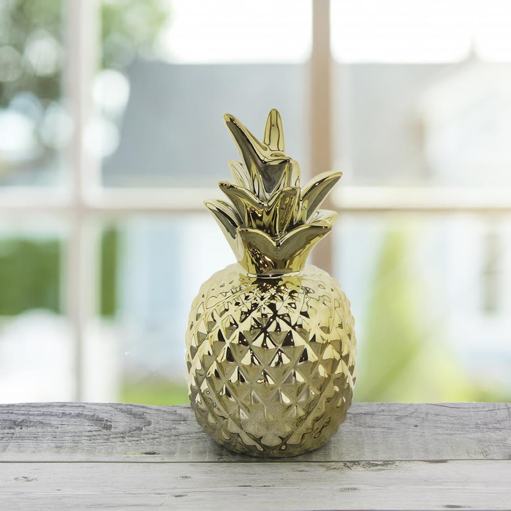 7x15cm Ananas Metalize Dekor Biblo