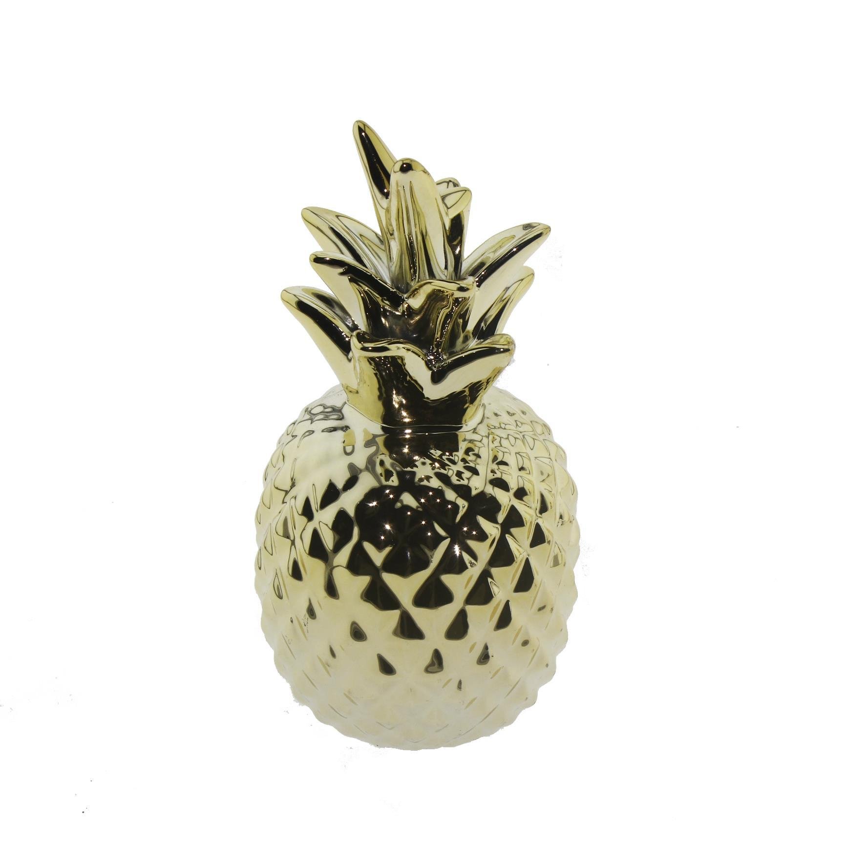 7x15cm Ananas Metalize Dekor Biblo