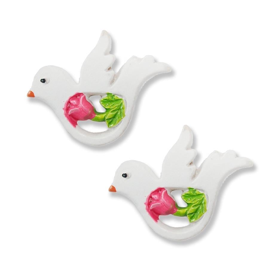 8 Adet Renkli Çiçekli Minik Kuş Biblo