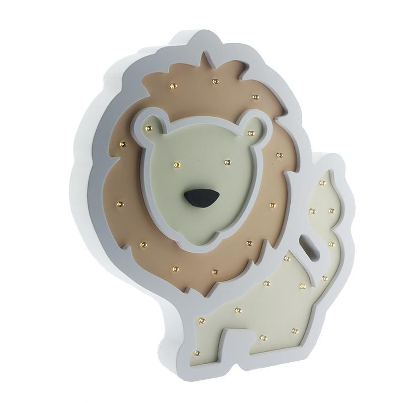 Ahşap Led Işıklı Pilli Arslan Dekor