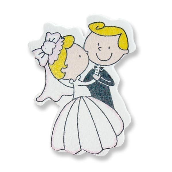 Ahşap Sticker Gelin Damat 12 Adet