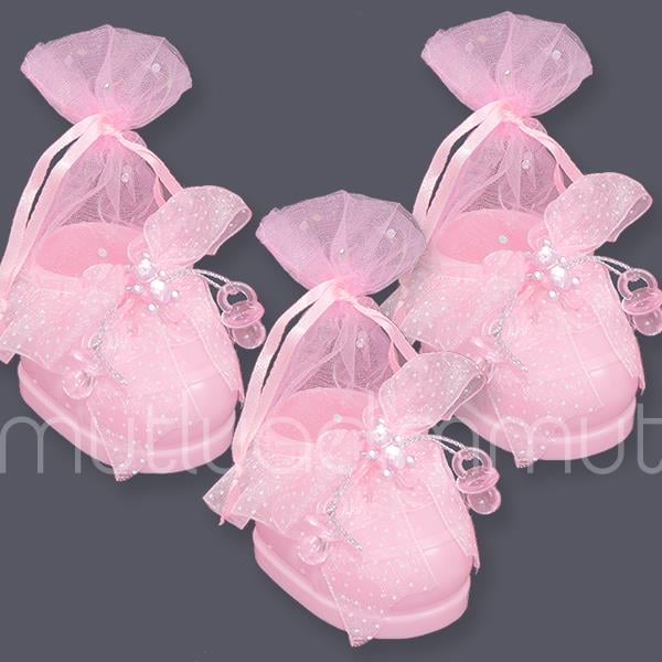 Ayı Ve Emzikli Keseli Plastik Patik Ayakkabı 12 Adet