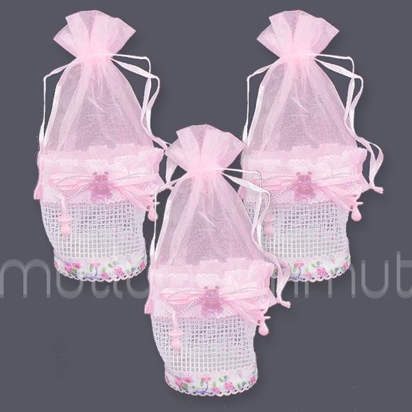 Ayıcıklı Tüllü Keseli Bebek Çanta 12 Adet