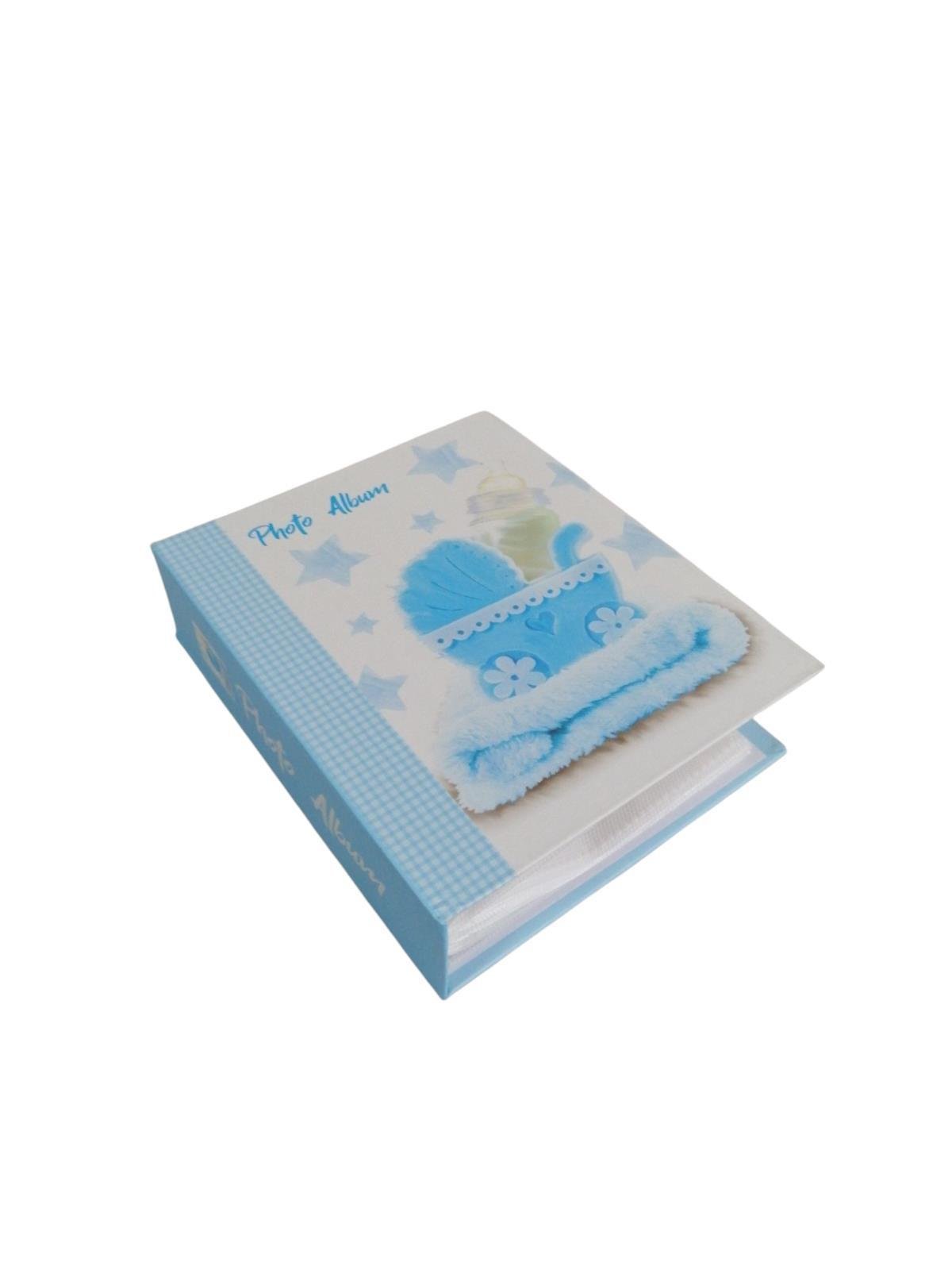 Bebek Fotoğraf Albümü 13x17cm Mavi Pusetli