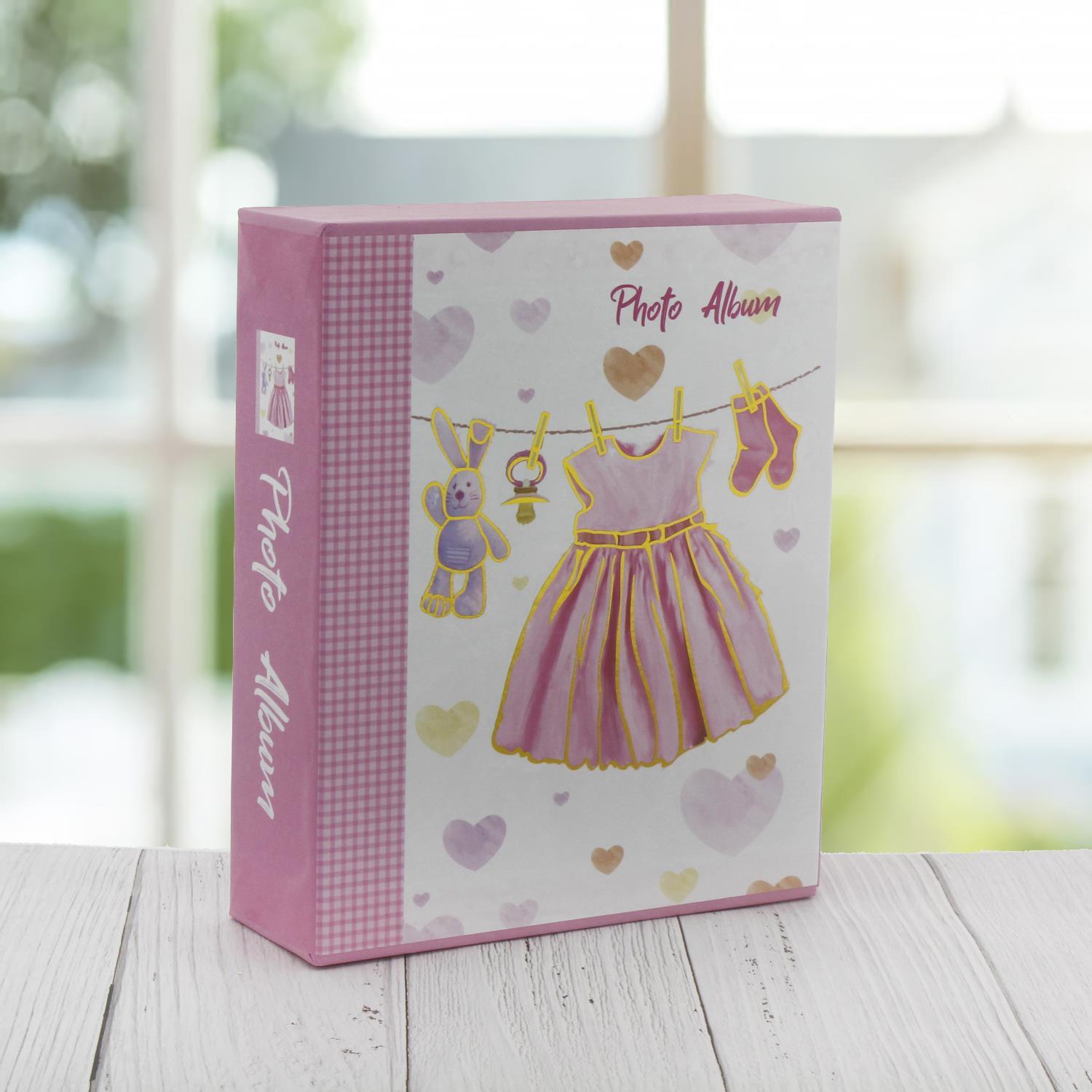 Bebek Fotoğraf Albümü 13x17cm Pembe Elbise Basklı