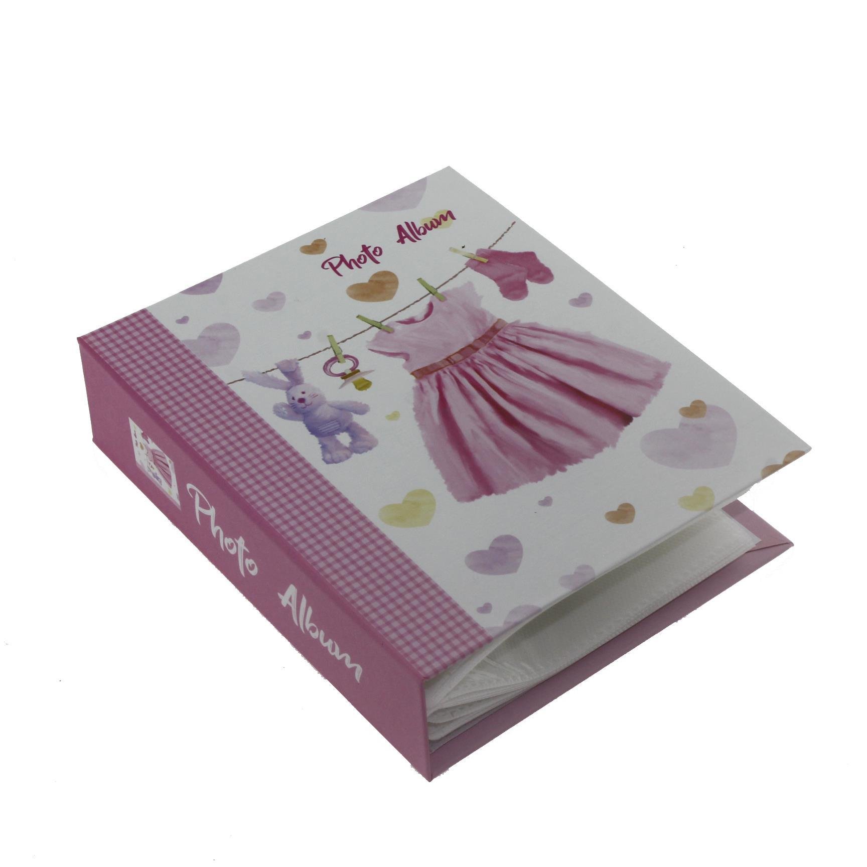 Bebek Fotoğraf Albümü 13x17cm Pembe Elbise Basklı