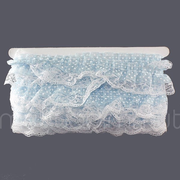 Beyaz Puanlı Fırfır Kurdela 5cm X 9metre