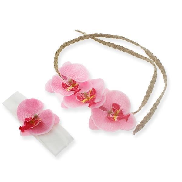 Helen Taç Yapay Orkide Ve Bebek Bandanası Pembe