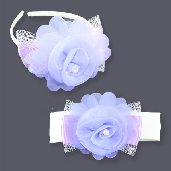 İnci Fiyonklu Anne Tacı Ve Bebek Bandanası