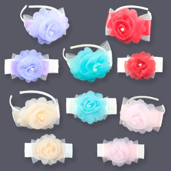 İnci Fiyonklu Anne Tacı Ve Bebek Bandanası