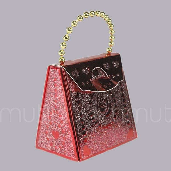 İnci Saplı Demonte Karton Çanta 25 Adet