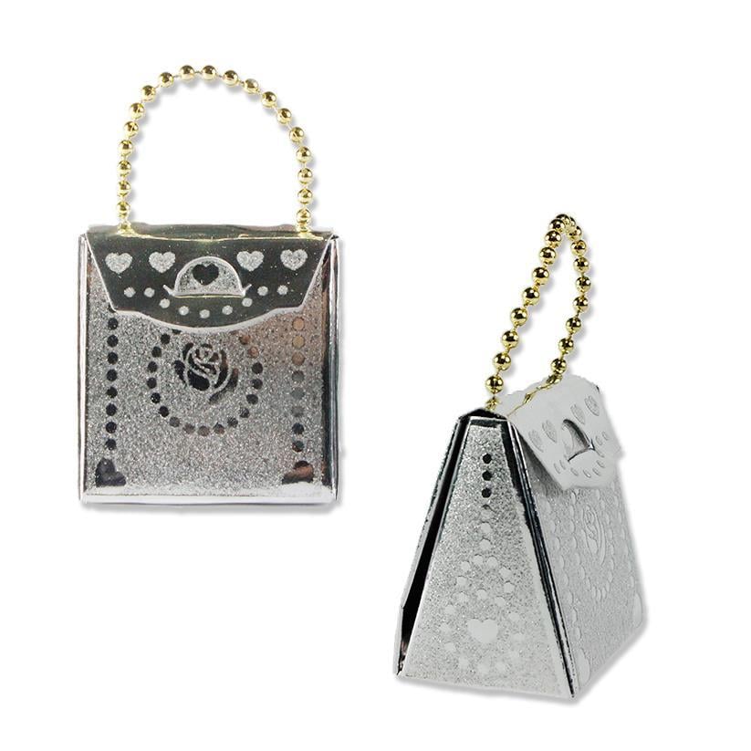 İnci Saplı Demonte Karton Çanta 25 Adet