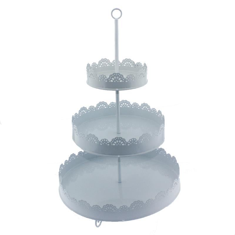 İşlemeli Metal Cupcake Standı 3 Katlı