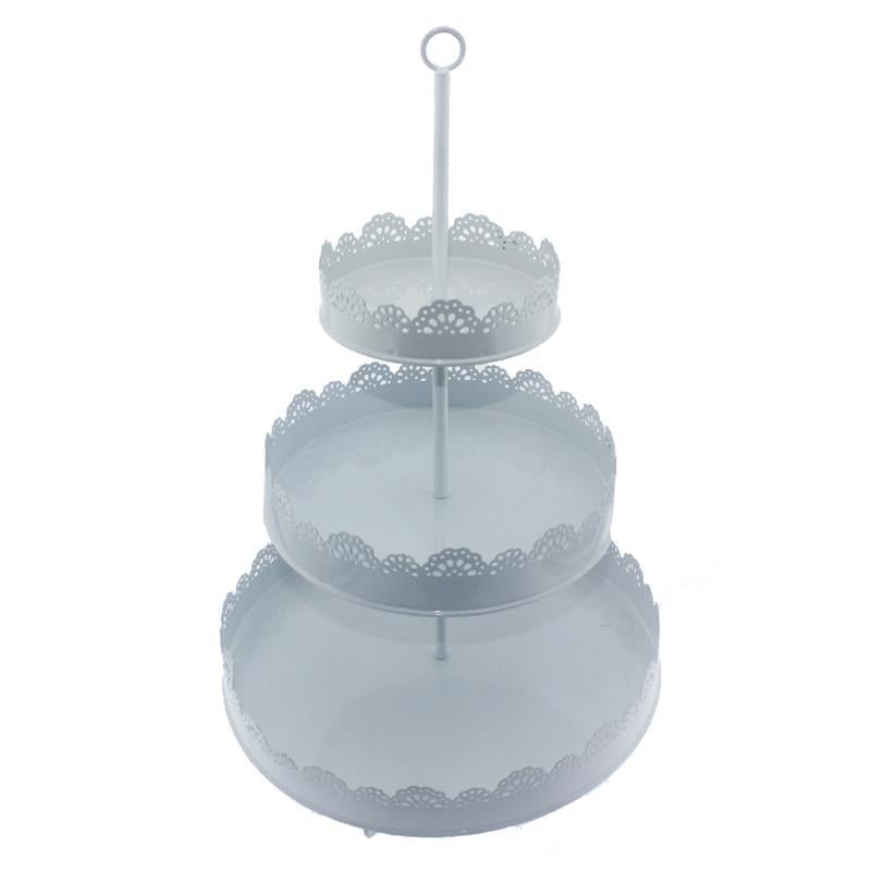 İşlemeli Metal Cupcake Standı 3 Katlı