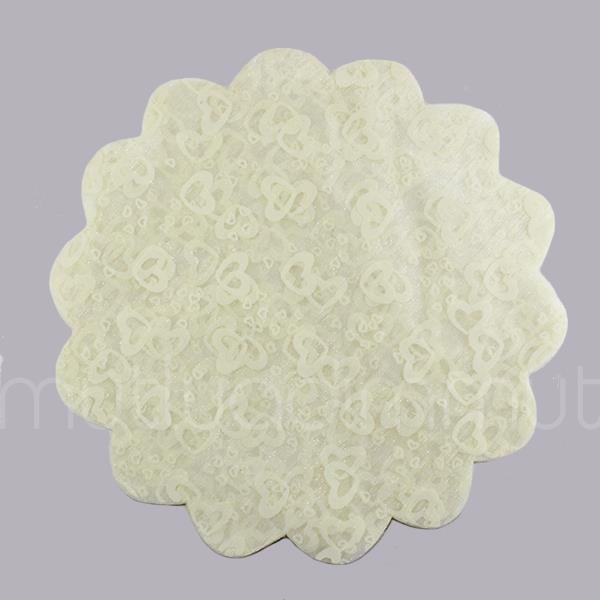 Kalp Baskılı Organze 22cm 50 Adet