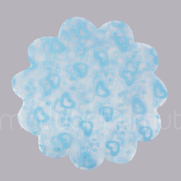 Kalp Baskılı Organze Tül 17cm 50 Adet