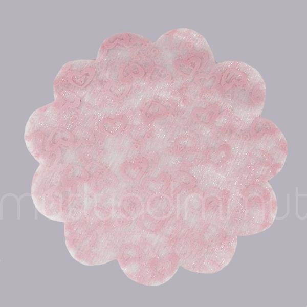 Kalp Baskılı Organze Tül 17cm 50 Adet