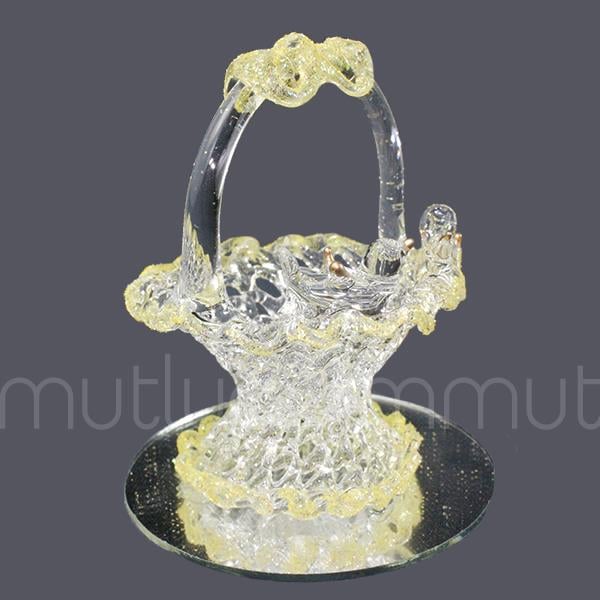 Kuşlu Kristal Sepet 12 Adet