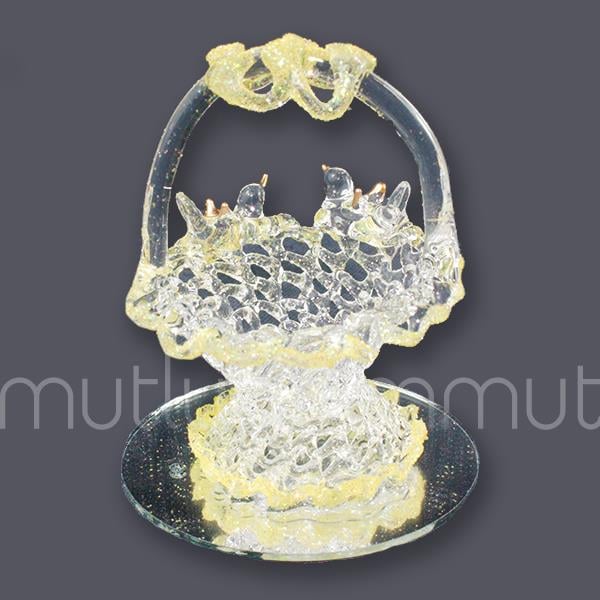 Kuşlu Kristal Sepet 12 Adet