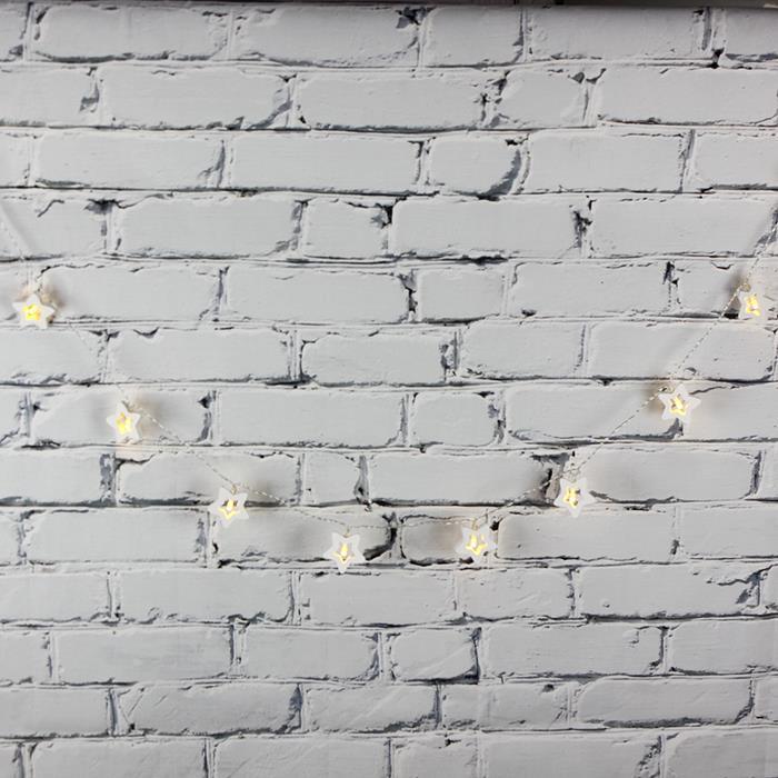 Led Işık Ahşap Yıldız 10'lu Şerit Aydınlatma Pilli Ağaç Süsü