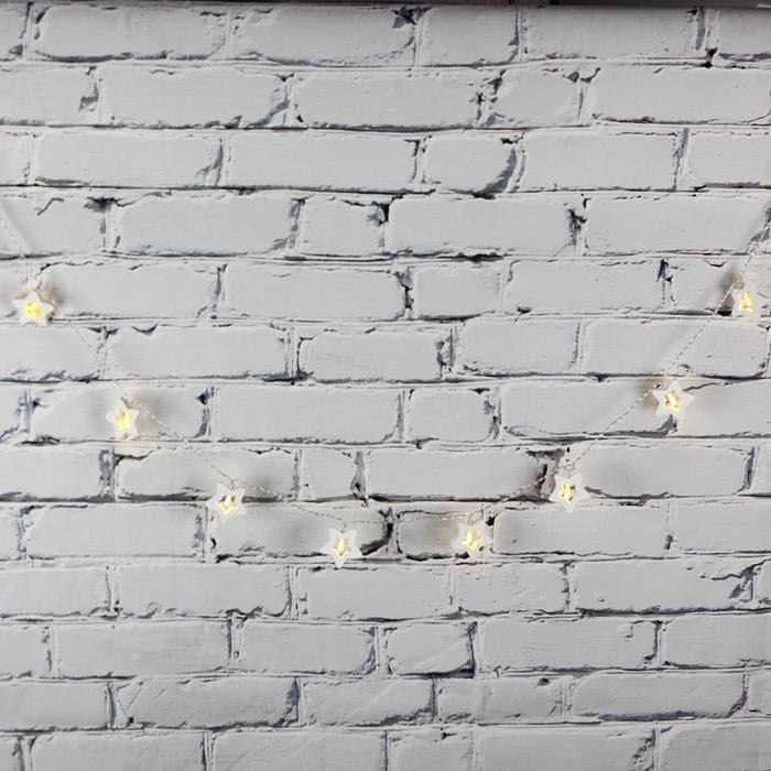 Led Işık Ahşap Yıldız 10'lu Şerit Aydınlatma Pilli Ağaç Süsü
