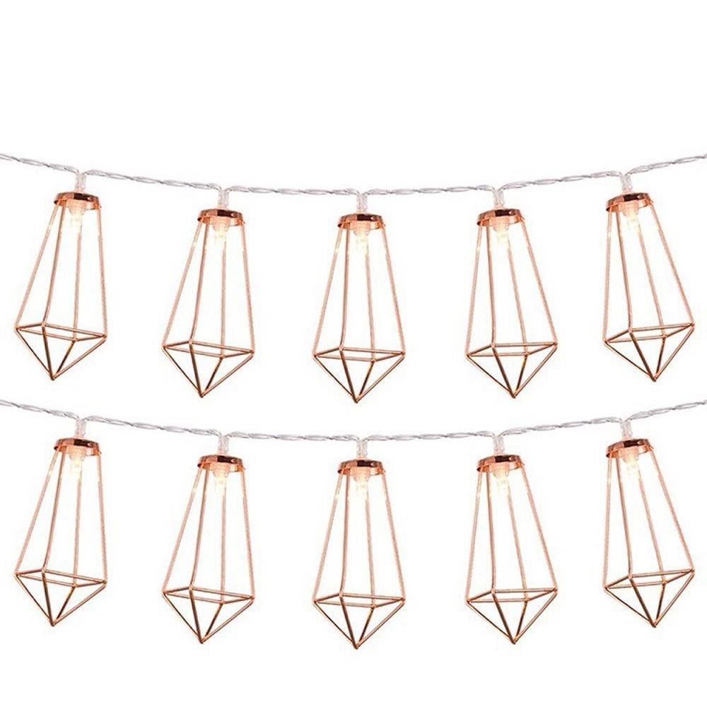 Led Işık Metal Köşeli Dekor 10'lu Şerit Aydınlatma Pilli Ağaç Süsü