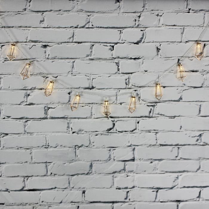 Led Işık Metal Köşeli Dekor 10'lu Şerit Aydınlatma Pilli Ağaç Süsü