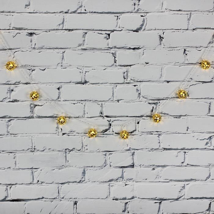 Led Işık Metal Top 10'lu Şerit Aydınlatma Pilli Ağaç Süsü