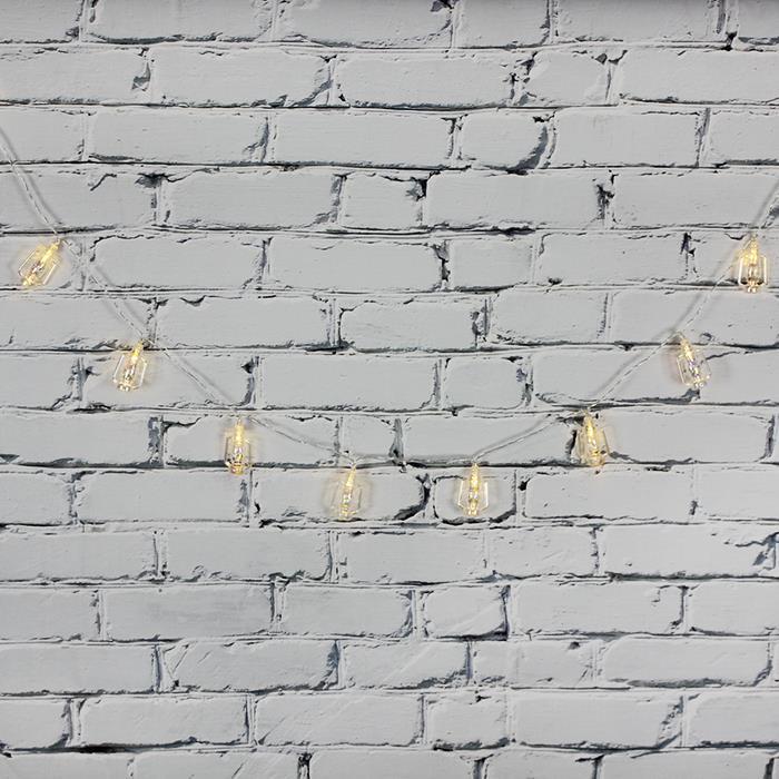 Led Işık Plastik Fener Dekor 10lu Şerit Aydınlatma Pilli Ağaç Süsü