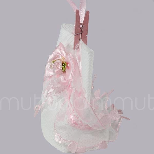 Mandallı Fırfırlı Kumaş Çanta  12 Adet