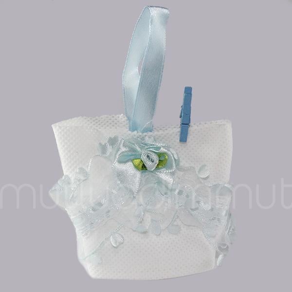 Mandallı Fırfırlı Kumaş Çanta  12 Adet