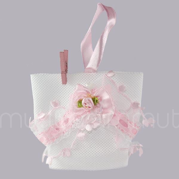 Mandallı Fırfırlı Kumaş Çanta  12 Adet