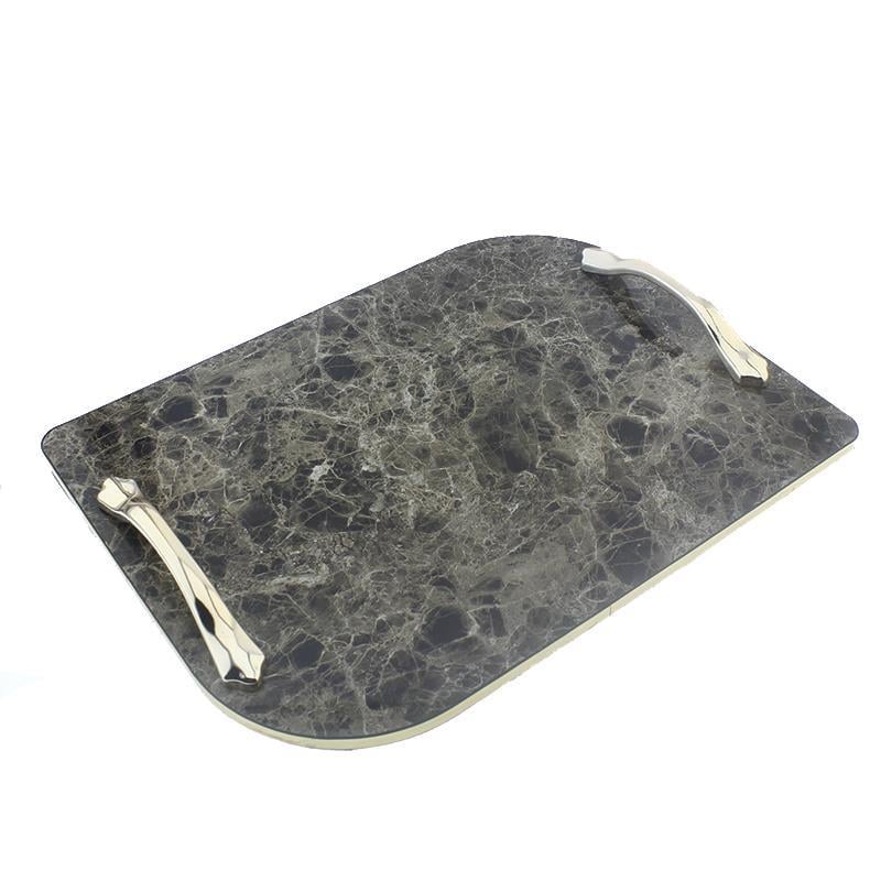 Mermer Görünümlü Dikdörtgen Tepsi