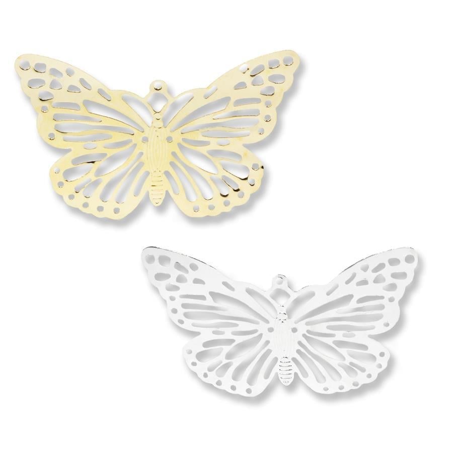 Metal Büyük Kelebek 20 Adet