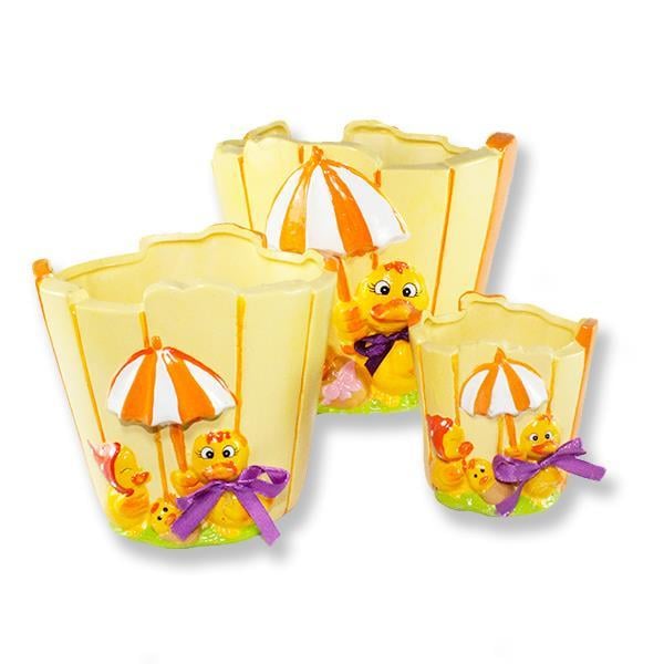 Ördekli Seramik Saksı 3lü Set