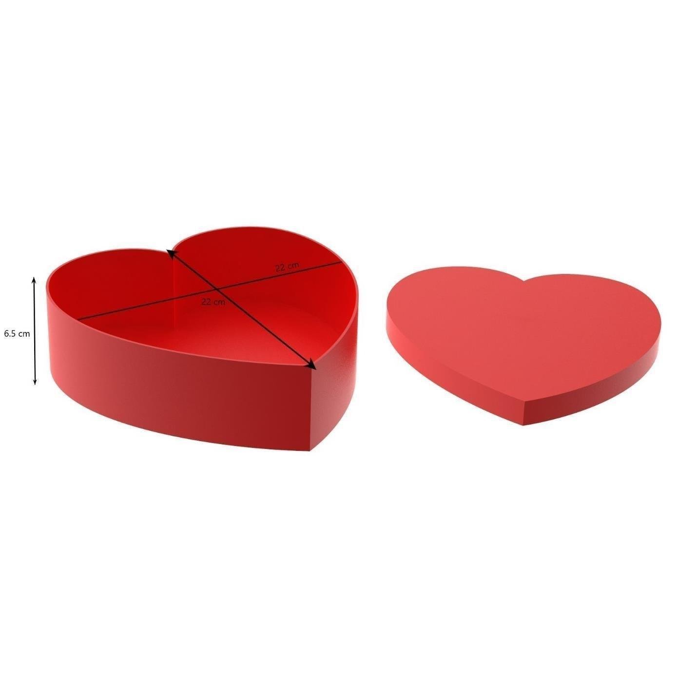 Plastik Kalp Kutu 22x6cm