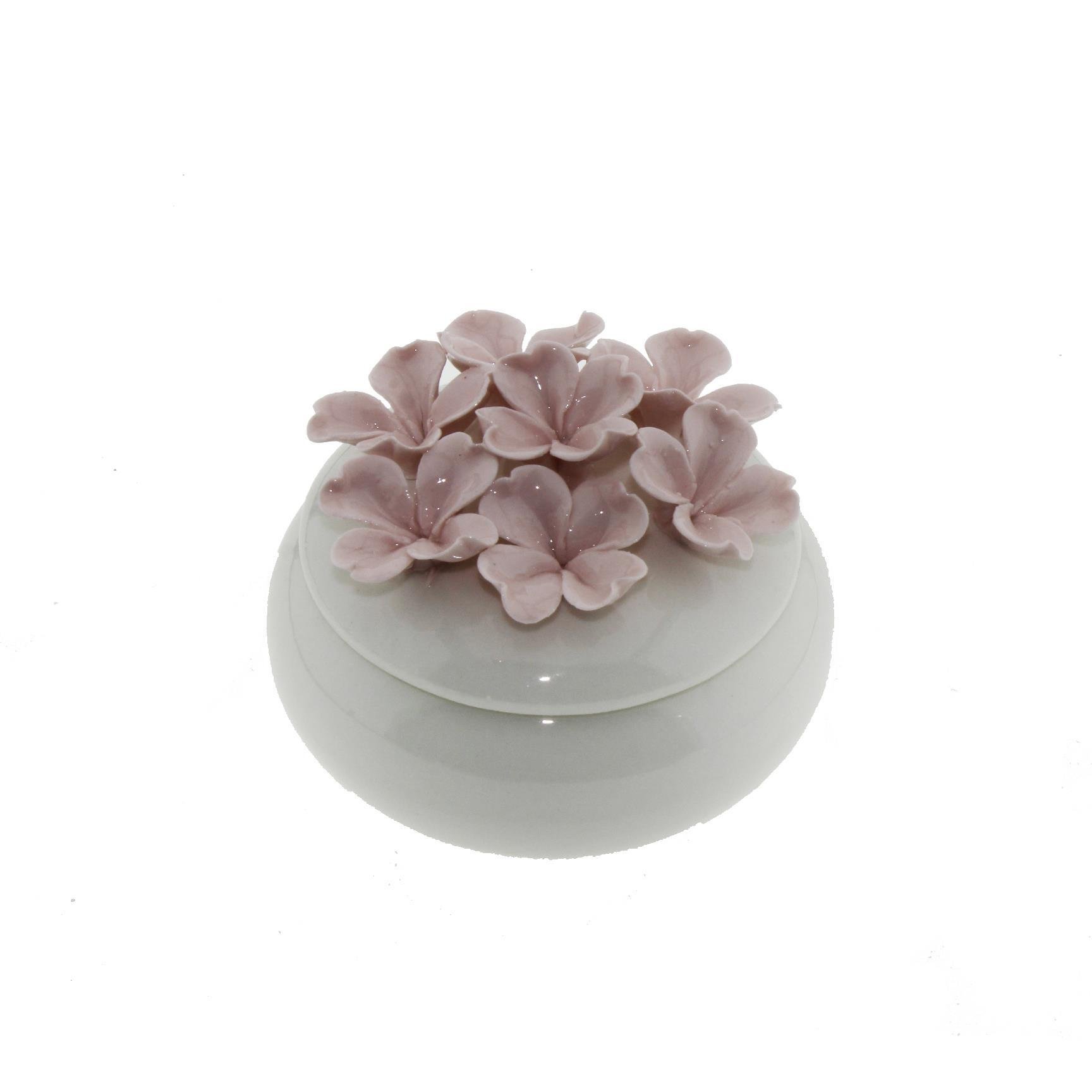 Porselen Şekerlik Pembe Çiçekli 7x9cm