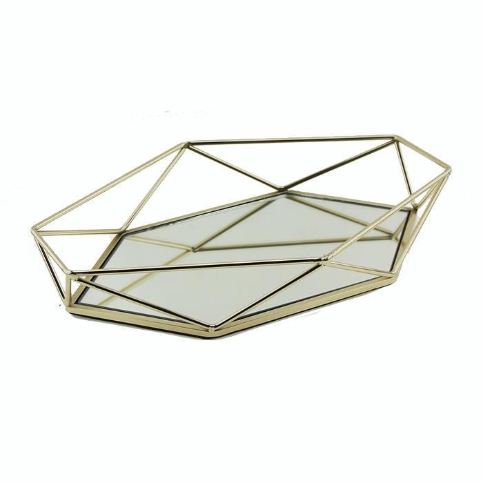 Prizma Aynalı Metal Tepsi 35x25cm