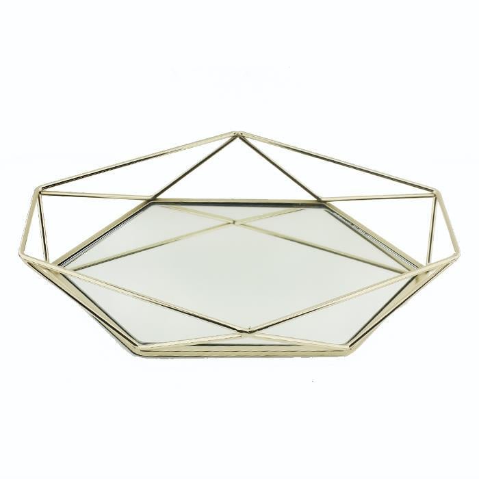 Prizma Aynalı Metal Tepsi 35x25cm