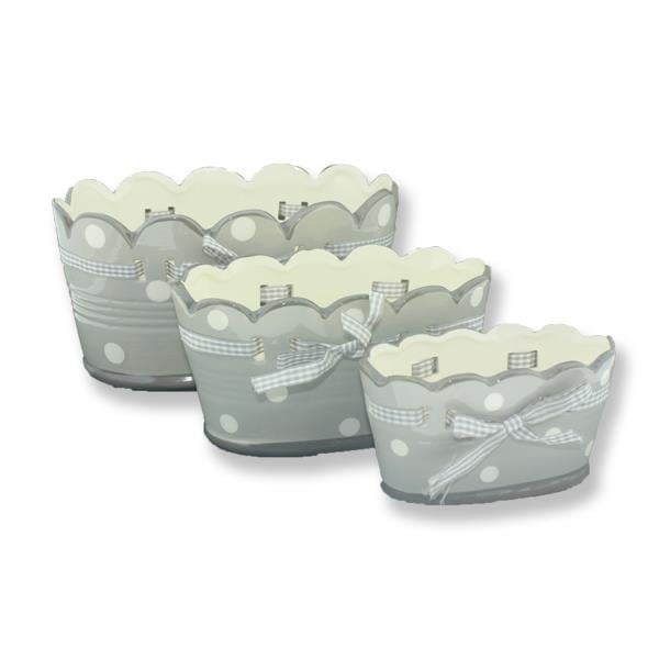 Puanlı Seramik Saksı 3lü Set