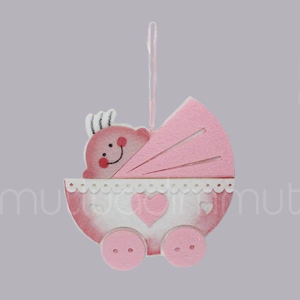 Pusette Bebek Keçe Kapı Süsü Küçük 13x13cm