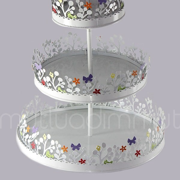 Renkli Metal Cupcake Standı 3 Katlı