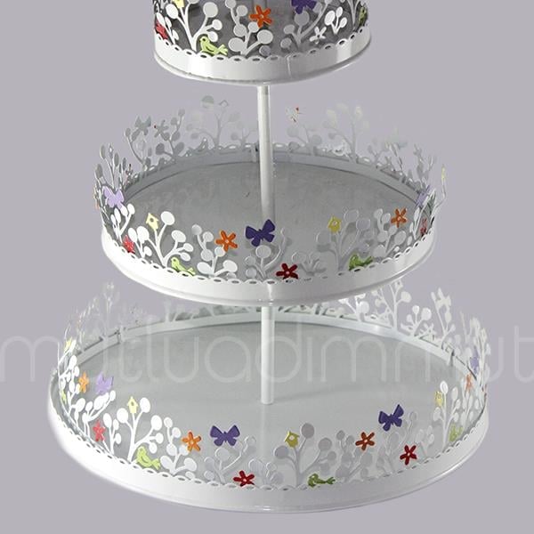 Renkli Metal Cupcake Standı 3 Katlı