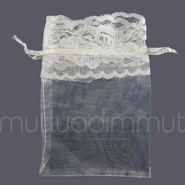 Ucu Dantel Fistolu Kese 9x12cm 12 Adet