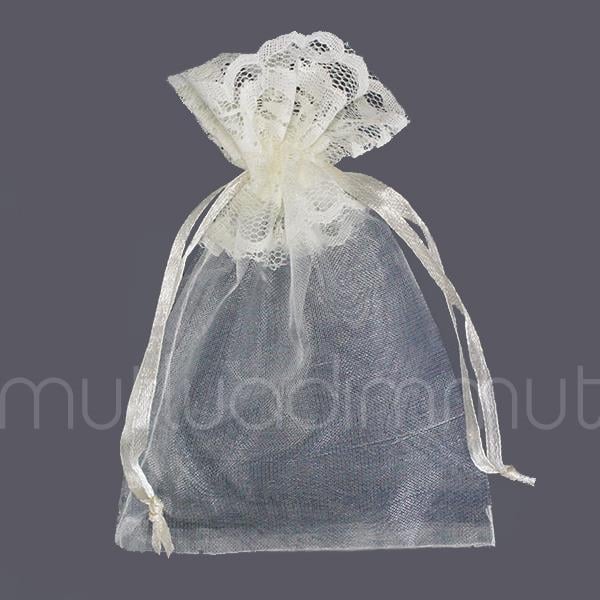 Ucu Dantel Fistolu Kese 9x12cm 12 Adet