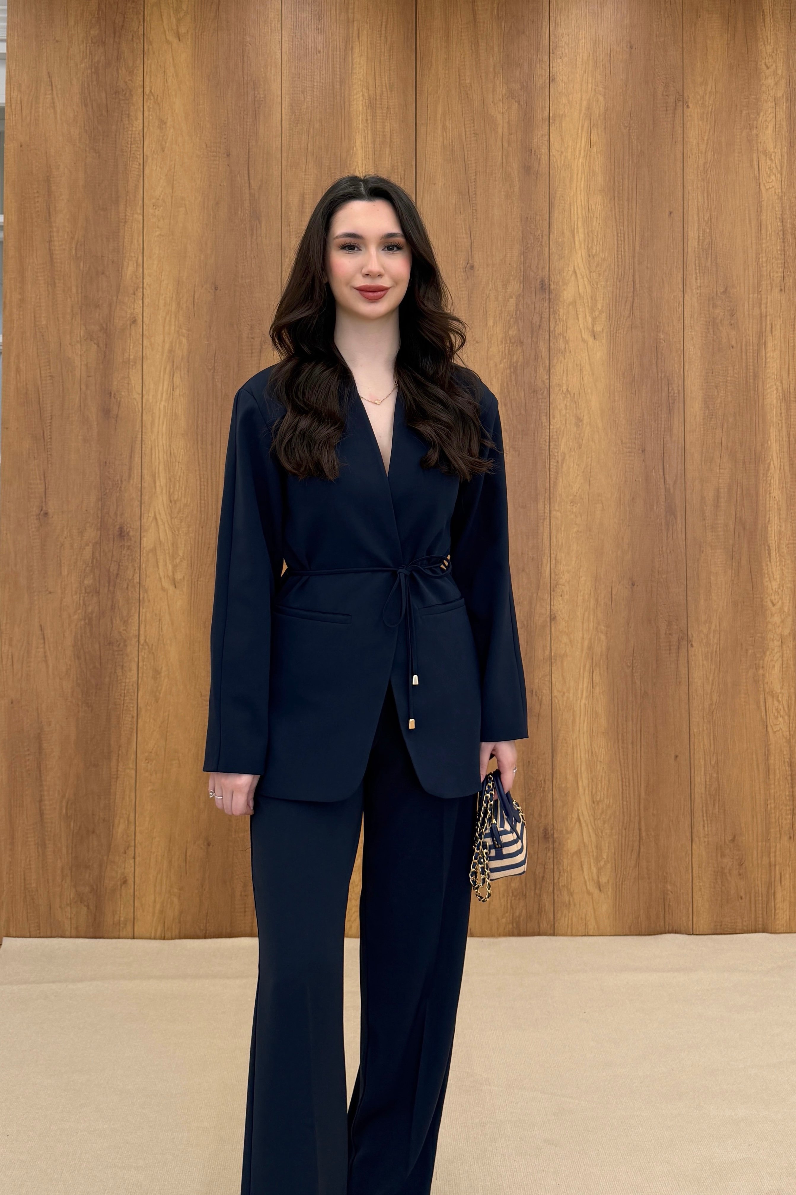 CLARA BAĞLAMALI CEKET - LACİVERT