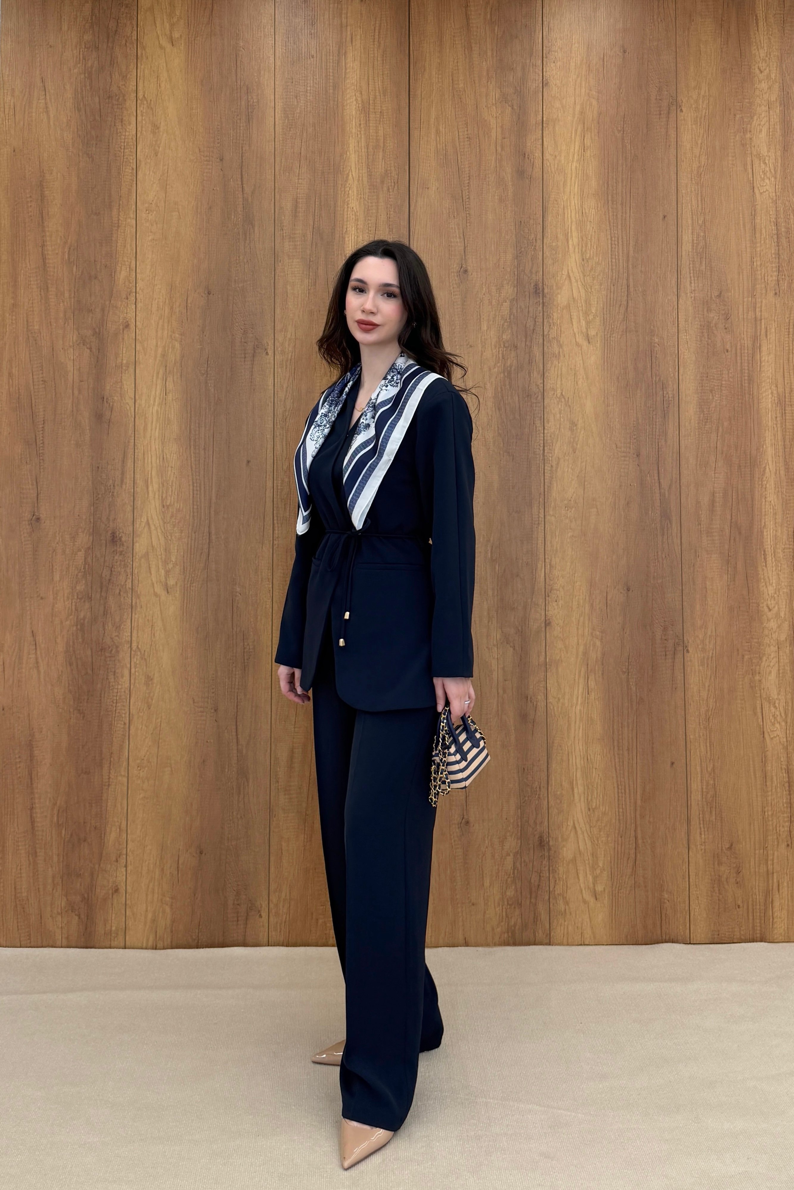 CLARA BAĞLAMALI CEKET - LACİVERT